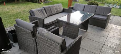 Technorattanowy komplet mebli ogrodowych Cofete Grande – Dark Grey