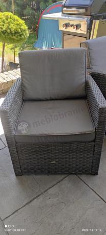 Technorattanowy komplet mebli ogrodowych Cofete Grande – Dark Grey