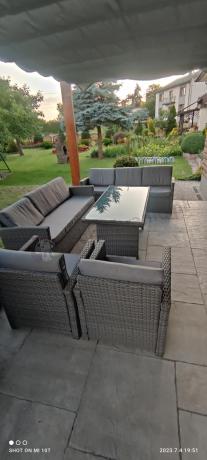 Technorattanowy komplet mebli ogrodowych Cofete Grande – Dark Grey