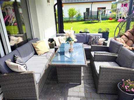 Technorattanowy komplet mebli ogrodowych Cofete Grande – Dark Grey