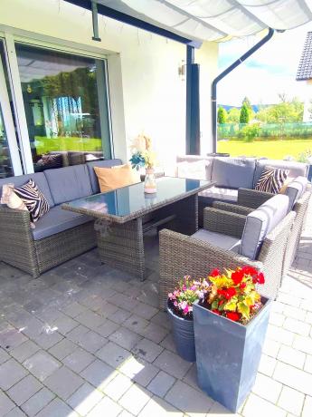 Technorattanowy komplet mebli ogrodowych Cofete Grande – Dark Grey