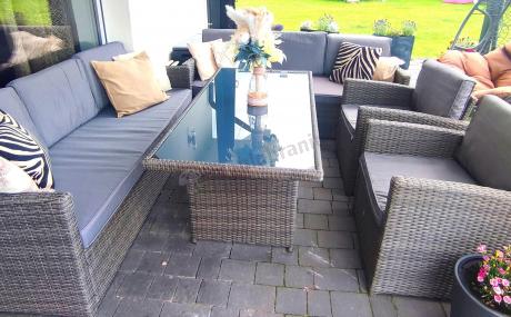 Technorattanowy komplet mebli ogrodowych Cofete Grande – Dark Grey