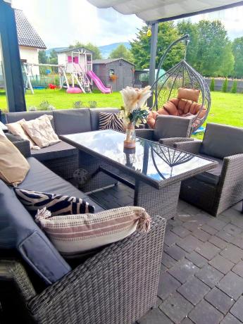 Technorattanowy komplet mebli ogrodowych Cofete Grande – Dark Grey