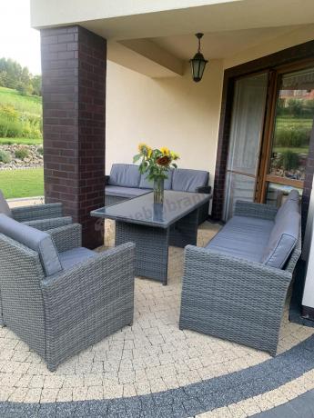 Technorattanowy komplet mebli ogrodowych Cofete Grande – Dark Grey