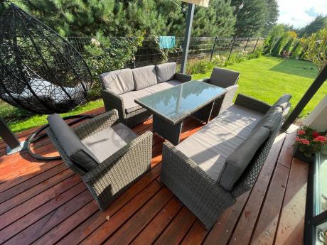 Technorattanowy komplet mebli ogrodowych Cofete Grande – Dark Grey