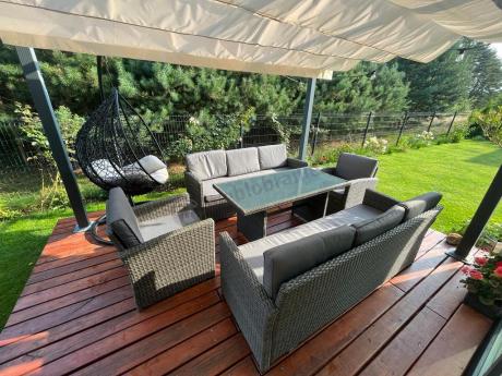 Technorattanowy komplet mebli ogrodowych Cofete Grande – Dark Grey