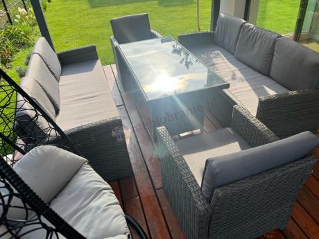 Technorattanowy komplet mebli ogrodowych Cofete Grande – Dark Grey