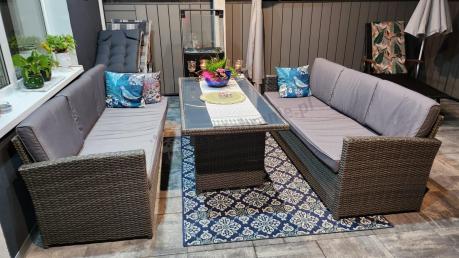 Technorattanowy komplet mebli ogrodowych Cofete Grande – Dark Grey