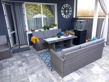 Technorattanowy komplet mebli ogrodowych Cofete Grande – Dark Grey