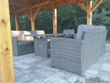 Technorattanowy komplet mebli ogrodowych Cofete Grande – Dark Grey