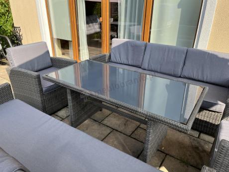 Technorattanowy komplet mebli ogrodowych Cofete Grande – Dark Grey