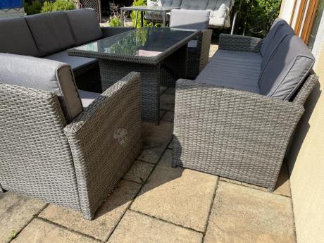 Technorattanowy komplet mebli ogrodowych Cofete Grande – Dark Grey