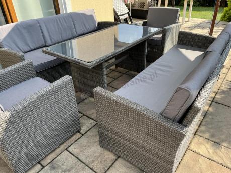 Technorattanowy komplet mebli ogrodowych Cofete Grande – Dark Grey