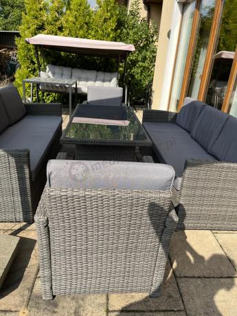 Technorattanowy komplet mebli ogrodowych Cofete Grande – Dark Grey
