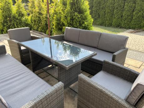 Technorattanowy komplet mebli ogrodowych Cofete Grande – Dark Grey