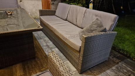 Technorattanowy komplet mebli ogrodowych Cofete Grande – Dark Grey