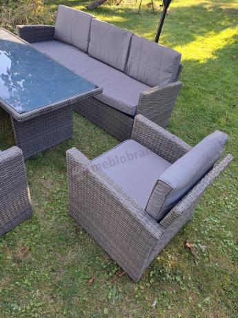 Technorattanowy komplet mebli ogrodowych Cofete Grande – Dark Grey