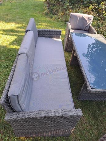 Technorattanowy komplet mebli ogrodowych Cofete Grande – Dark Grey