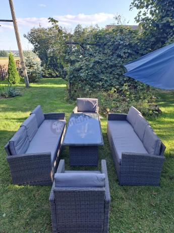 Technorattanowy komplet mebli ogrodowych Cofete Grande – Dark Grey