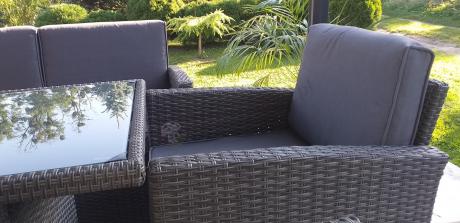 Technorattanowy komplet mebli ogrodowych Cofete Grande – Dark Grey