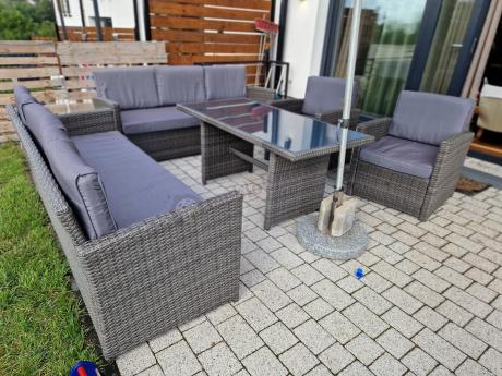 Technorattanowy komplet mebli ogrodowych Cofete Grande – Dark Grey