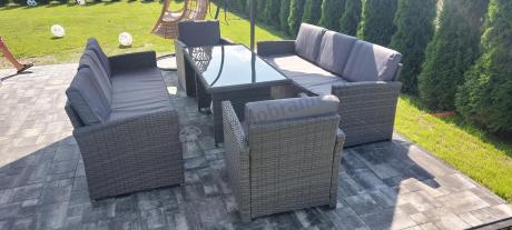 Technorattanowy komplet mebli ogrodowych Cofete Grande – Dark Grey