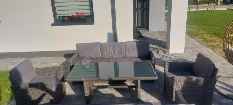 Technorattanowy komplet mebli ogrodowych Cofete Grande – Dark Grey