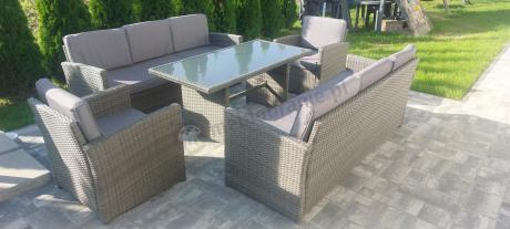 Technorattanowy komplet mebli ogrodowych Cofete Grande – Dark Grey