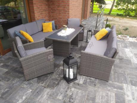 Technorattanowy komplet mebli ogrodowych Cofete Grande – Dark Grey