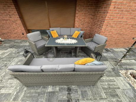 Technorattanowy komplet mebli ogrodowych Cofete Grande – Dark Grey