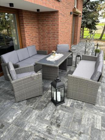 Technorattanowy komplet mebli ogrodowych Cofete Grande – Dark Grey