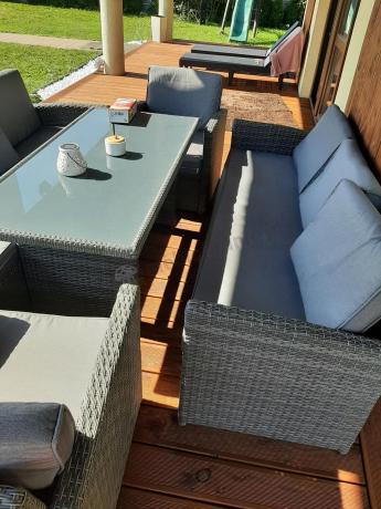 Technorattanowy komplet mebli ogrodowych Cofete Grande – Dark Grey