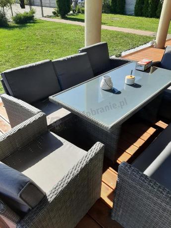 Technorattanowy komplet mebli ogrodowych Cofete Grande – Dark Grey