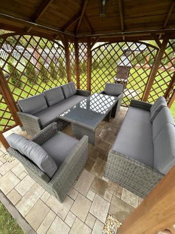 Technorattanowy komplet mebli ogrodowych Cofete Grande – Dark Grey