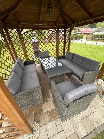 Technorattanowy komplet mebli ogrodowych Cofete Grande – Dark Grey