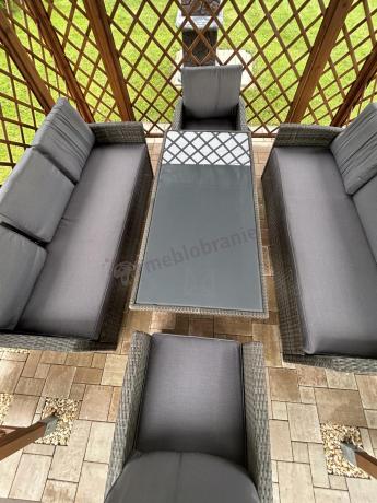 Technorattanowy komplet mebli ogrodowych Cofete Grande – Dark Grey