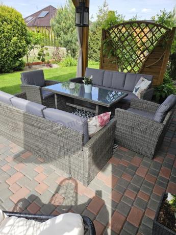 Technorattanowy komplet mebli ogrodowych Cofete Grande – Dark Grey