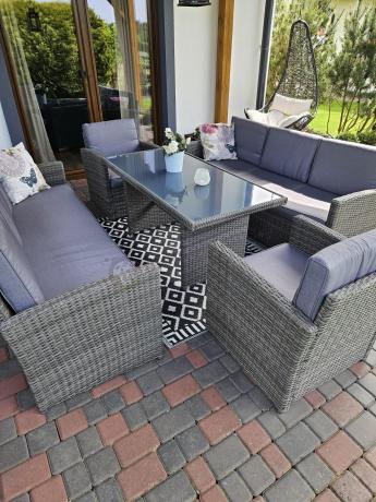 Technorattanowy komplet mebli ogrodowych Cofete Grande – Dark Grey