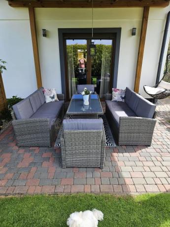 Technorattanowy komplet mebli ogrodowych Cofete Grande – Dark Grey