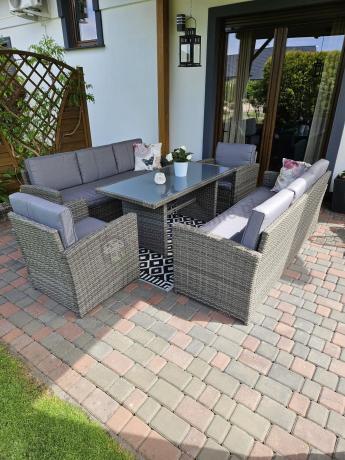 Technorattanowy komplet mebli ogrodowych Cofete Grande – Dark Grey