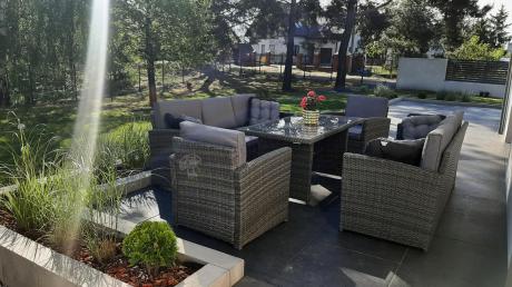 Technorattanowy komplet mebli ogrodowych Cofete Grande – Dark Grey