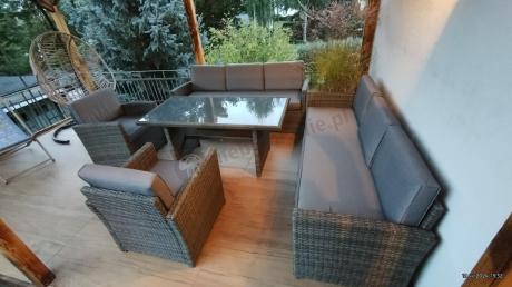 Technorattanowy komplet mebli ogrodowych Cofete Grande – Dark Grey