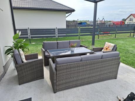 Technorattanowy komplet mebli ogrodowych Cofete Grande – Dark Grey