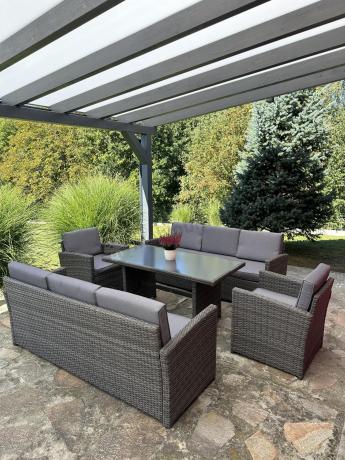 Technorattanowy komplet mebli ogrodowych Cofete Grande – Dark Grey