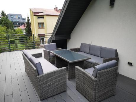 Technorattanowy komplet mebli ogrodowych Cofete Grande – Dark Grey