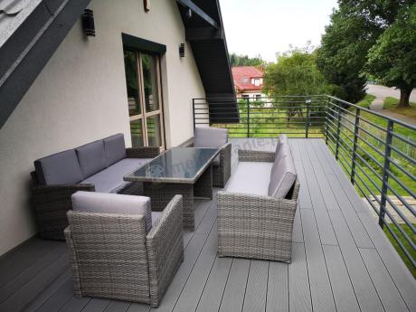 Technorattanowy komplet mebli ogrodowych Cofete Grande – Dark Grey