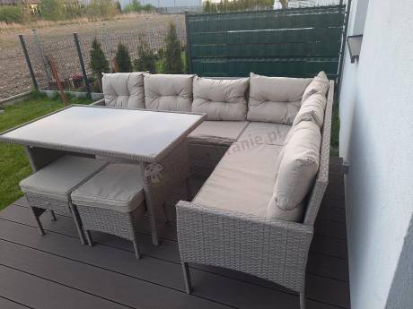 narożnik ogrodowy z wysokim stołem