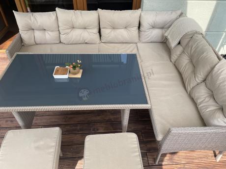 narożnik ogrodowy z wysokim stołem