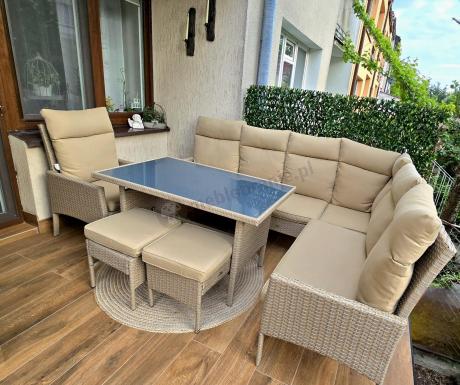 Technorattanowy narożnik ogrodowy z wysokimi oparciami Lirata Corner Natural