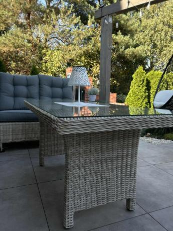 Technorattanowy narożnik tarasowy z regulowanym fotelem - Laritto Corner - Creme